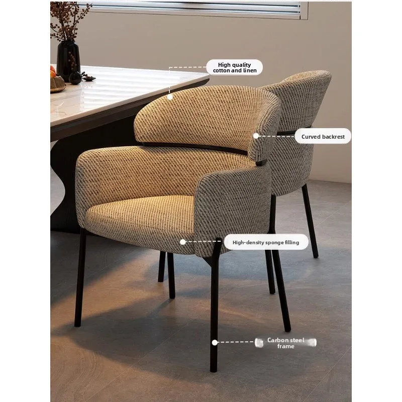 Dining chairs, home light luxury, high-end antique soft bags, leisure hall chairs, makeup