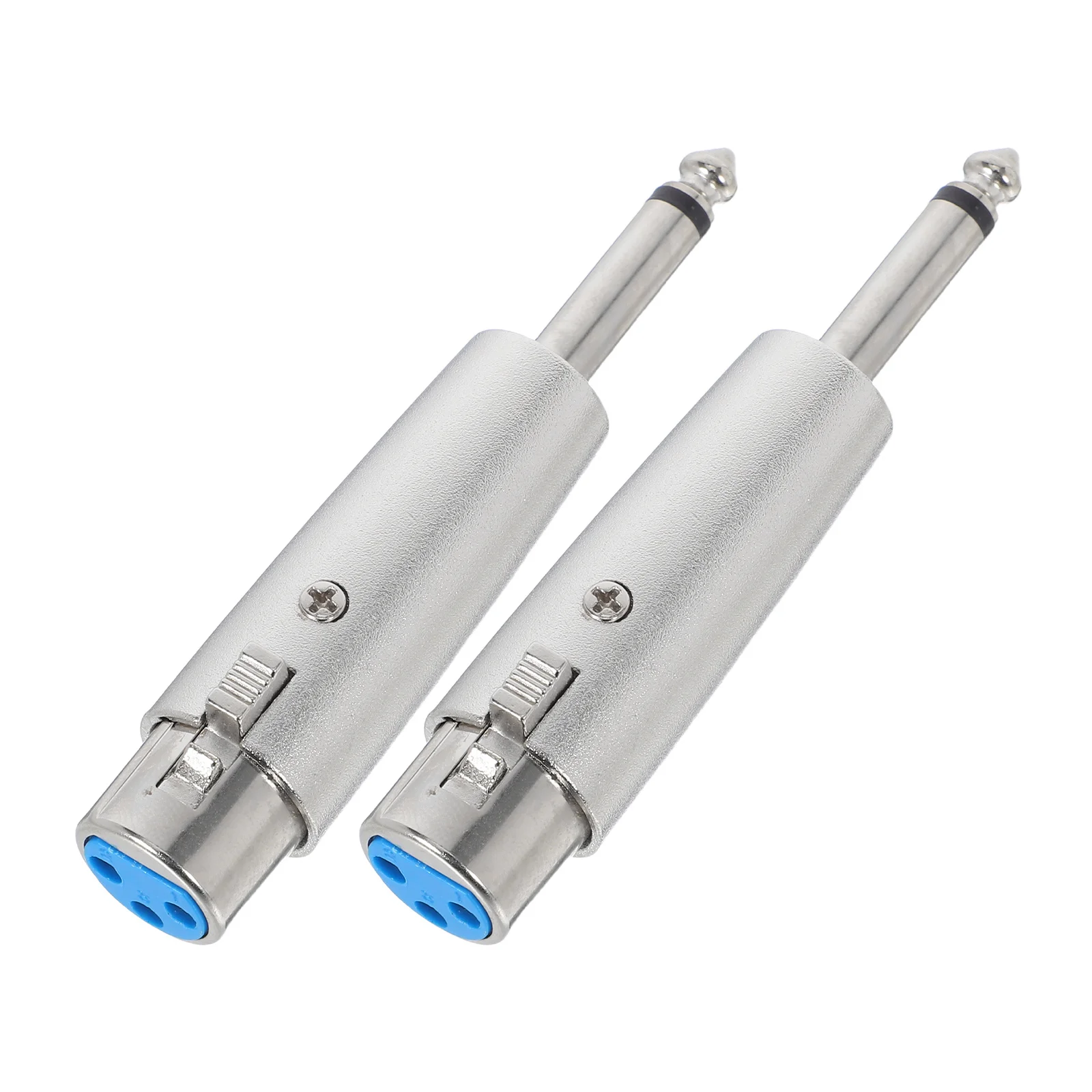 

2Pcs 6.35mm to Xlr Female Adapter Metal Microphone Connector Stable Signal Transmission for Stage Live Streaming Recording