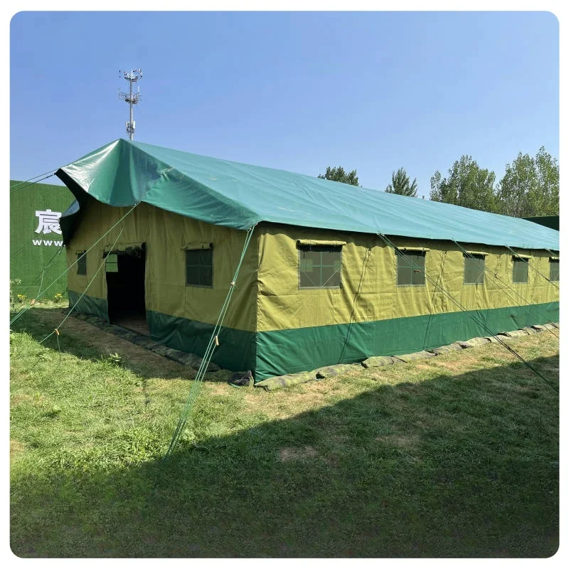 Best Heavy Duty Four-Season Double Layer Canvas Steel A-Frame One Bedroom Tent 10x20 Waterproof For 100 Persons Base