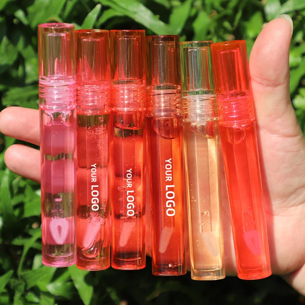 Custom Bulk Lip Oil Private Label Fruit-flavored Moisturizing Lipgloss Plumping Long-lasting Non-Fade Peach Ordinary Strawberry