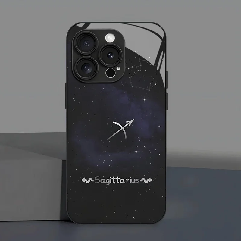 Funda para Teléfono con Diseño del Logotipo del Cielo Estrellado de Sagitario, Doce Constelaciones, para iPhone 16/16Plus/16Pro/16Promax 15/15Plus/15Pro/15Promax