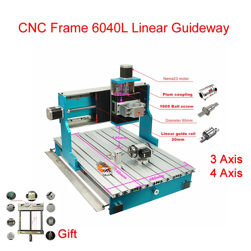 6040L CNC Frame Linear Guideway For DIY Engraving Drilling Milling Machine