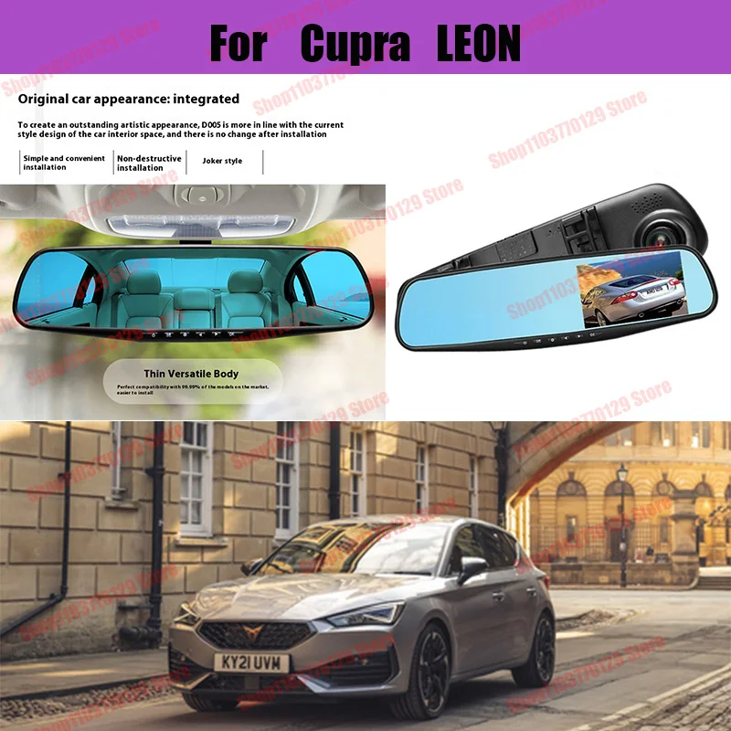 

For Cupra LEON High definition dual lens driving recorder with front and rear dual recording reverse images Car dvr