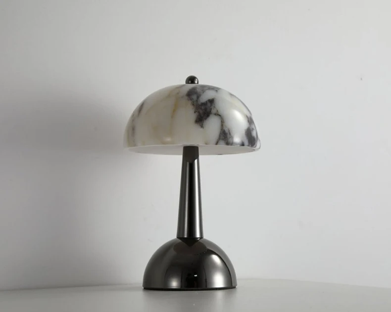 Rechargeable Battery LED Night Light Natural Marble Black