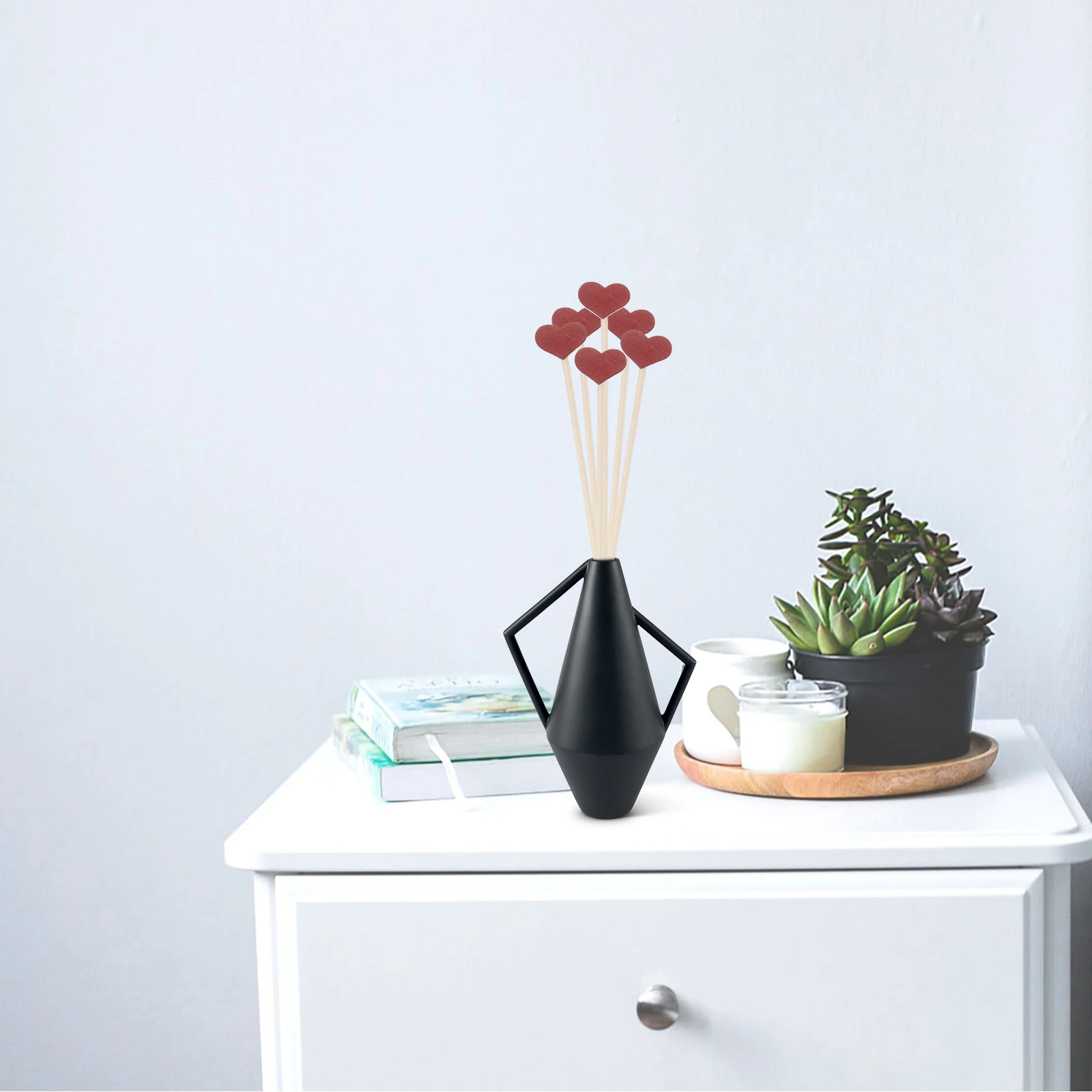 

12pcs Heart Shaped Aroma Diffuser Sticks Home Decorative Air Freshener Replacement Supplies For Room Office Wedding