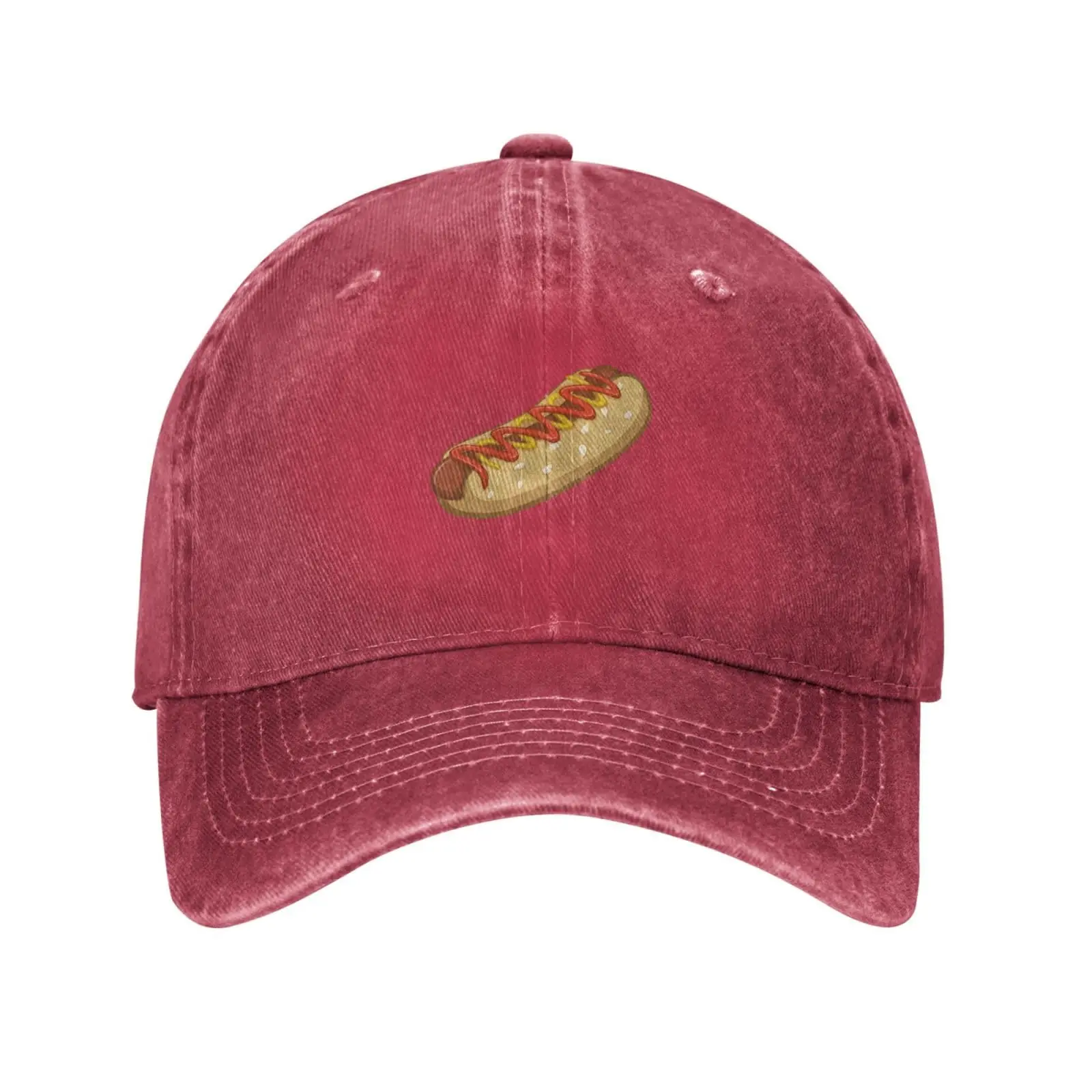 Cartoon Hot Dog Baseball Cap Unisex Vintage Trucker Hat Golf Hats Dad Hat Outdoor Sports Fishing Cap For Family Picnic Gathering