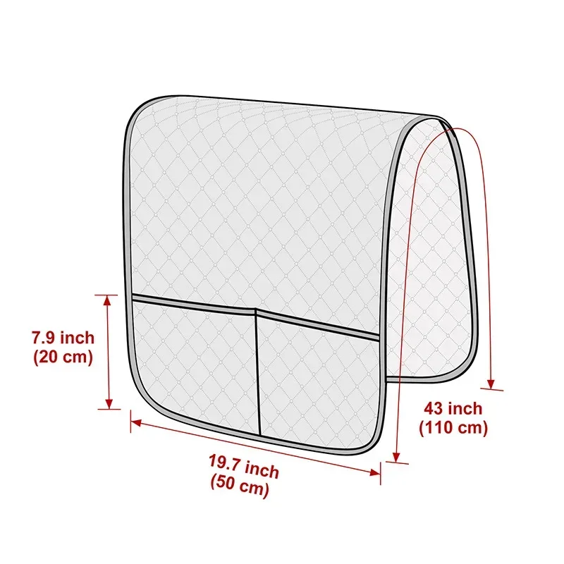 1PC Anti-dirty Sofa Armrest Covers with Pockets Non-Slip Couch Arm Slipcover Hanging Storage Bag for Remote Cellphone Home