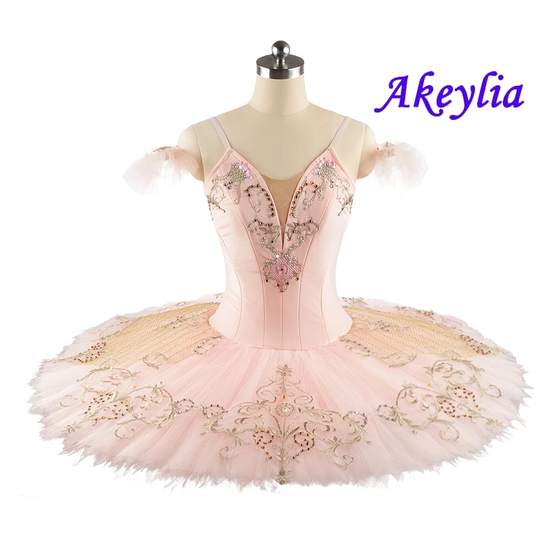 Menina ouro branco profissional ballet tutu clássico para competição bela adormecida tutu prato ballet traje saia adulto 0214b
