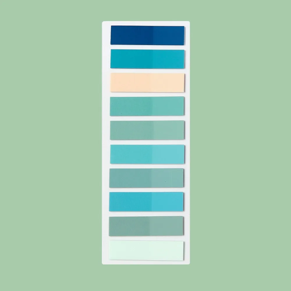 

PET Material Index Sticker Translucent Morandi Color Index Tabs Oblong Shape Self-Adhesive Sticky Notes Office Use