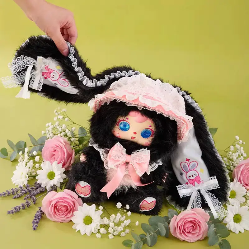 Three Little Furry Rabbits Second Generation Of Rabbit Elves 680% Trendy Figurines Dolls Cute Plush Ornaments Collection Gift