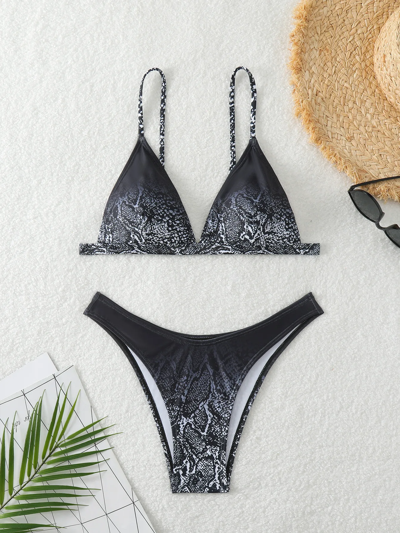 Sexy cobra impressão micro mini biquínis define duas peças tanga maiôs beachwear maiô tankini biquini trikini