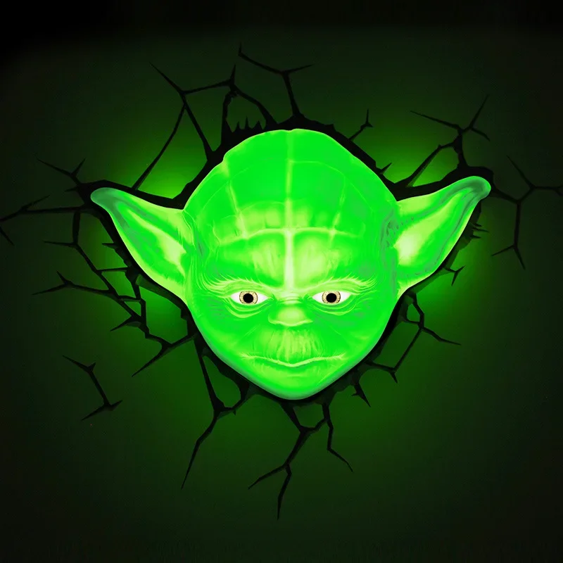 

Creative Wars Master Yoda figures model 3D Wall Lamp Unique LED light head lamp Ornament Home room decorations gift