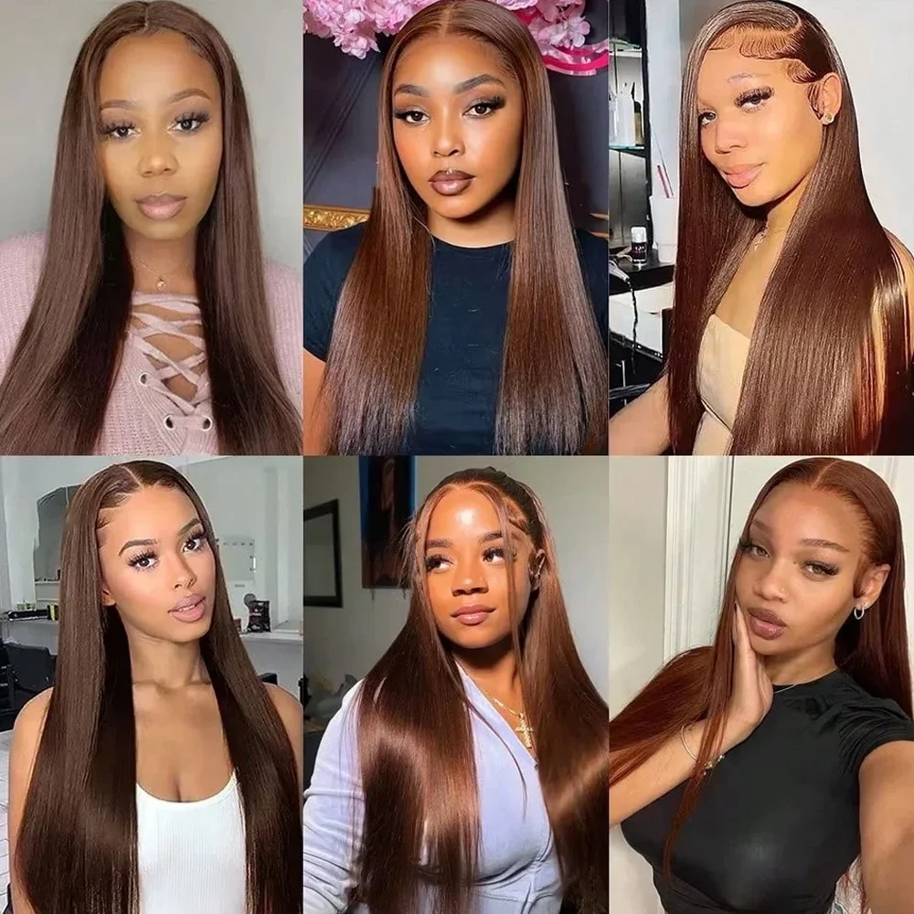 #4 Straight Human Hair Wig Pre Plucked with Baby Hair 200 250 Density 16 34 Inch 13x4 HD Lace Frontal Human Hair Wigs On Sale For Women image 6