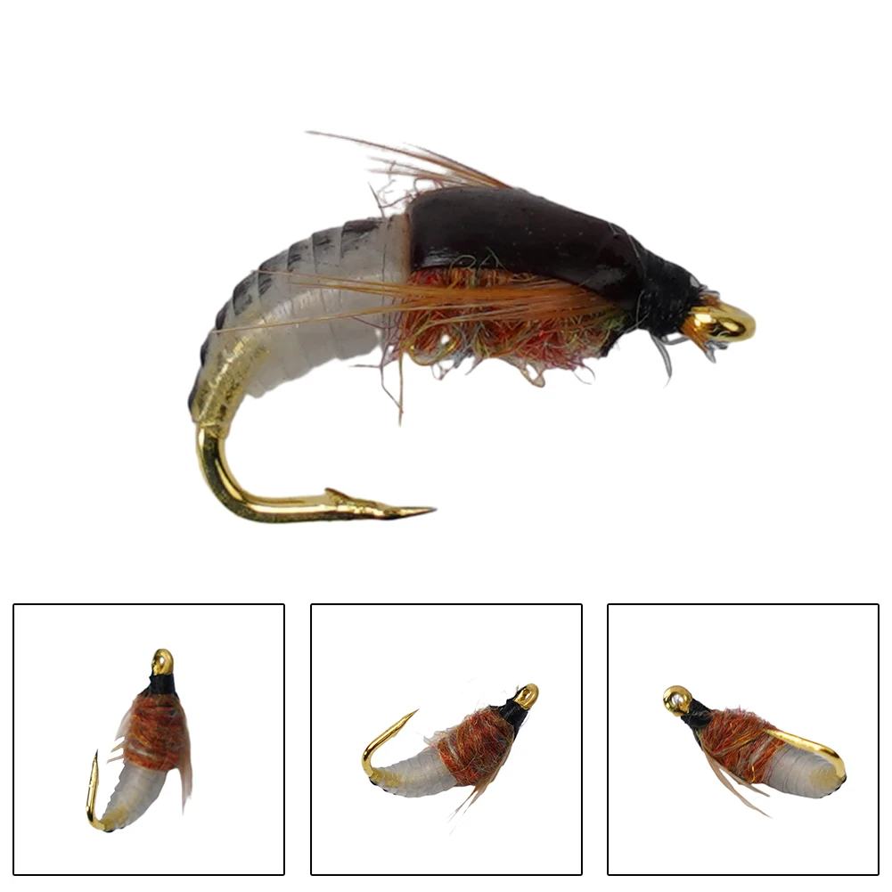 1pc Trout Fishing Realistic Nymph Scud Fly Nymphing Artificial Insect Baits Flying Lure Fishing Accessories Simulated Scud Worm