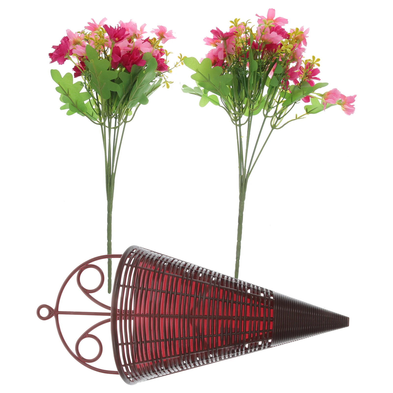 

Artificial Flowers Hanging Basket Decor Wall Mount Fake Flower Plant Decor Room Cafe