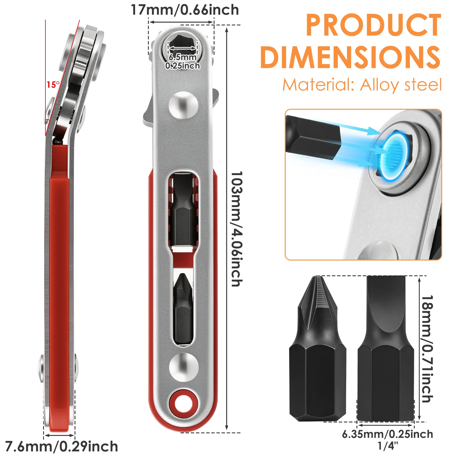 Portable Mini Ratchet Wrench Screwdriver Set Hexagon Torx Screwdriver Drill Bit 1/4 Square Drive Sockets Screwdriver Drill Bits