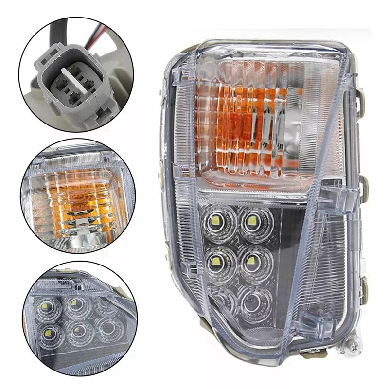 Front Fog Lamp LED Turn Signal Light W/Bulb For Prius 2012-2015 Daytime Parking Lamp Amberwhite