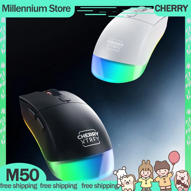 CHERRY M50 Gamer Mouse 3Mode 2.4G Wireless Bluetooth Mouse RGB Customized Low Delay Gaming Mouse Pc Accessories Gamer Mice Gifts