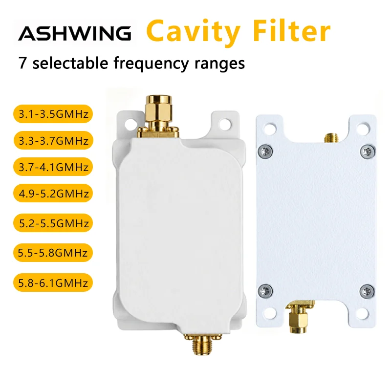 RF Cavity Bandpass Filter 3100-6100MHz SMA 50W Low Insertion Loss High Rejection IP67 Waterproof for FPV Drone