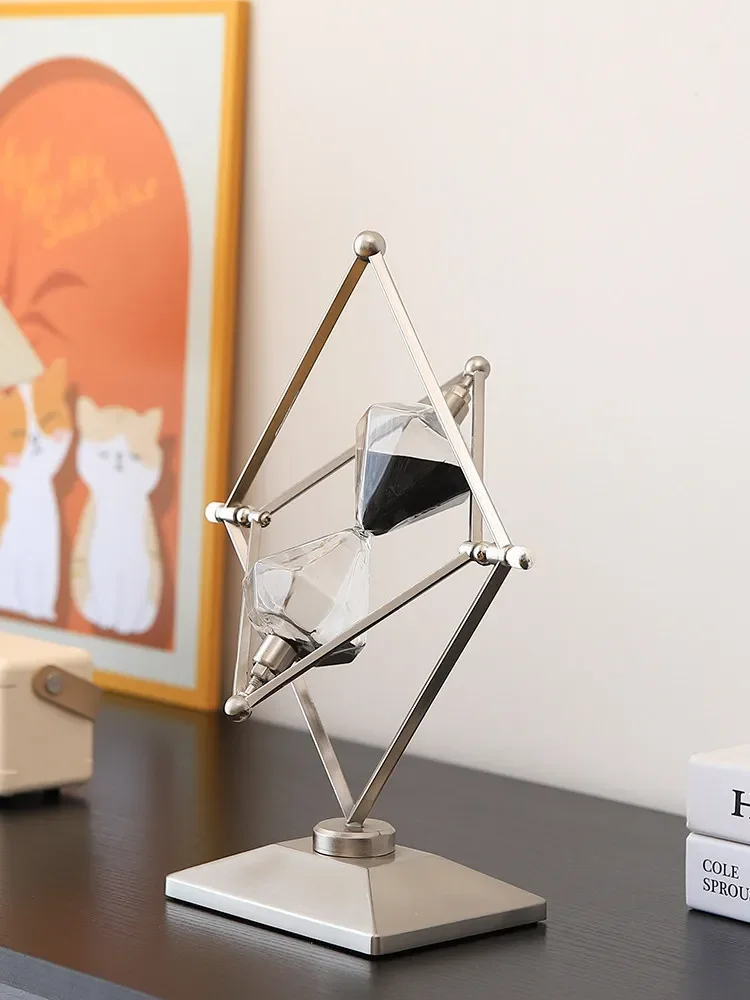 Time hourglass timer ornaments, light luxury soft decoration, high-end sense of niche office study decorations