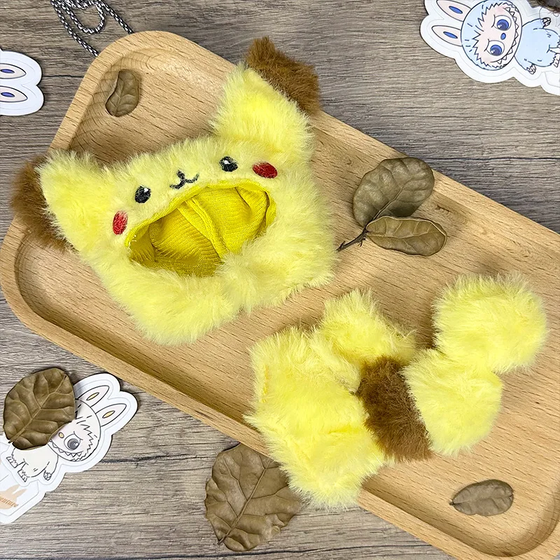 Per 10 centimetri Labubu Vestiti Pokémon Pikachu Eevee Peluche Tuta Set Labubu Bambole 4.0 Cartoon Dress Up Abbigliamento FAI DA TE giocattolo Accessori