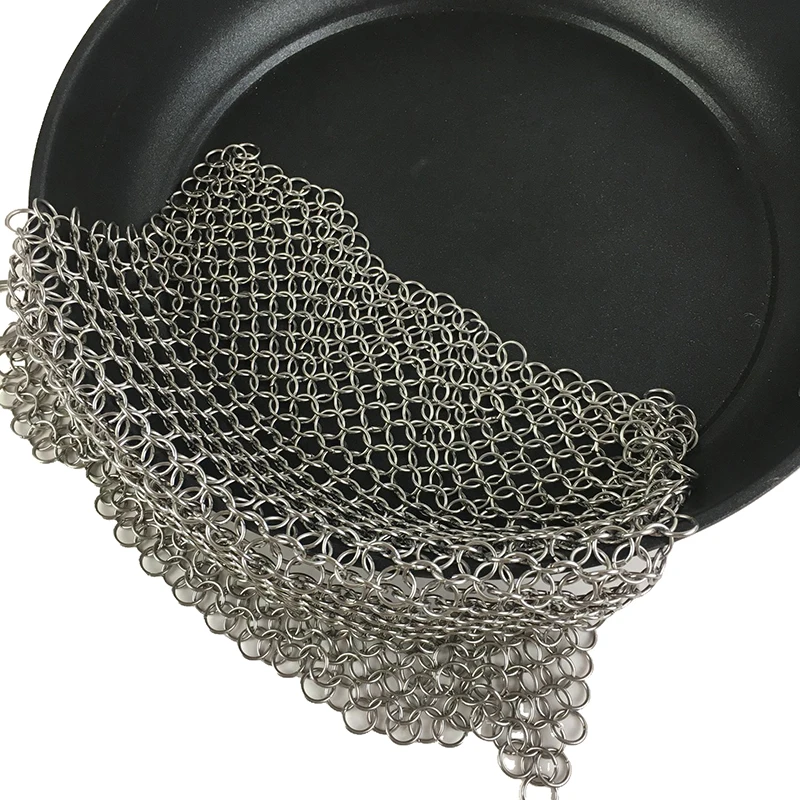 For Home Kitchen Cleaning Ring Stainless Steel Scrubber Cleaner Chainmail Scrubber Accessori Reusable Washing Net Cleaning Tool