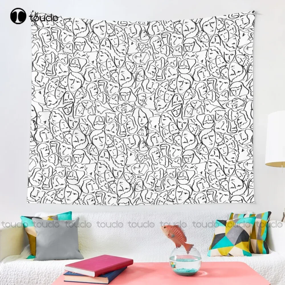 Call Me By Your Name Elios Shirt Faces In Black Outlines On White Cmbyn Tapestry Halloween Tapestry Art Home Decoration