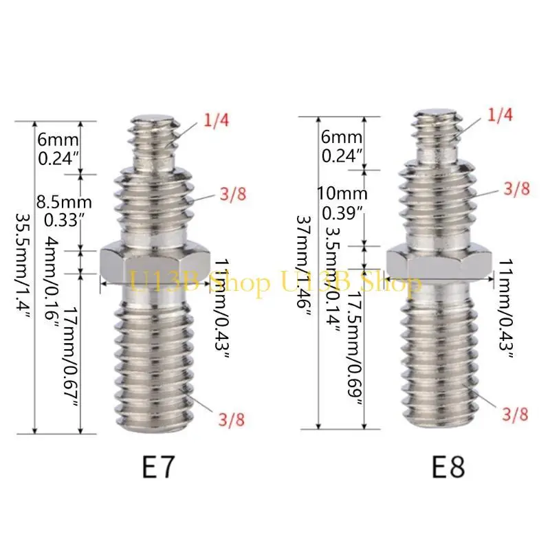 카메라 용 U13B 삼각대 마운트 어댑터 퀵 릴리스 마운트 1/4 ~ 3/8 변환 나사