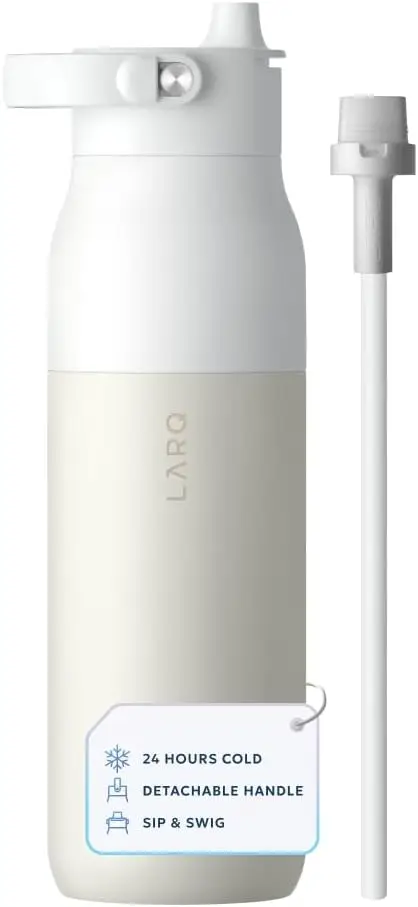 

Термос из нержавеющей стали с силиконовой ручкой, без BPA, многоразовый, для спорта, тренажерного зала, путешествий, цвет: гранитный белый