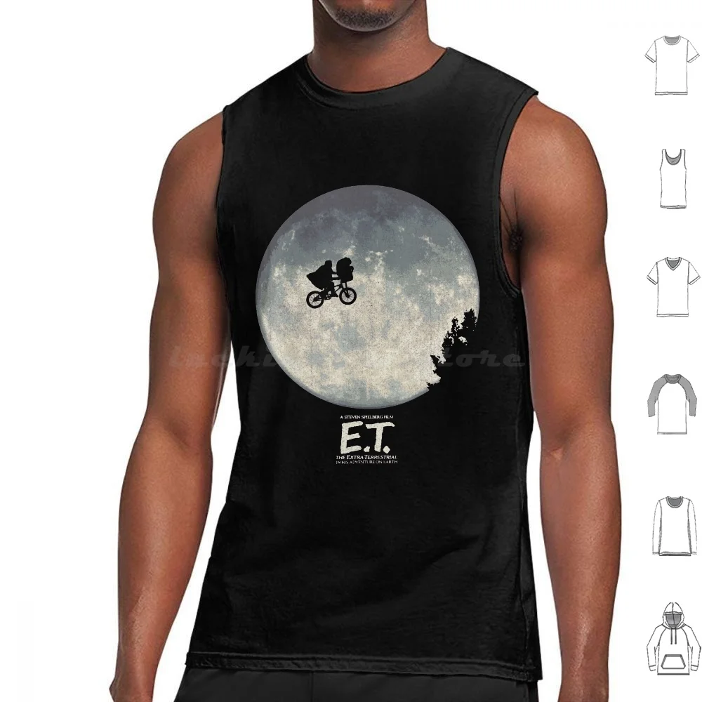 Et Infamous Flying Bike Scene Silhouette Tank Tops Vest Sleeveless E T Et 80s Steven Spielberg Moon Movie Spielberg Extra