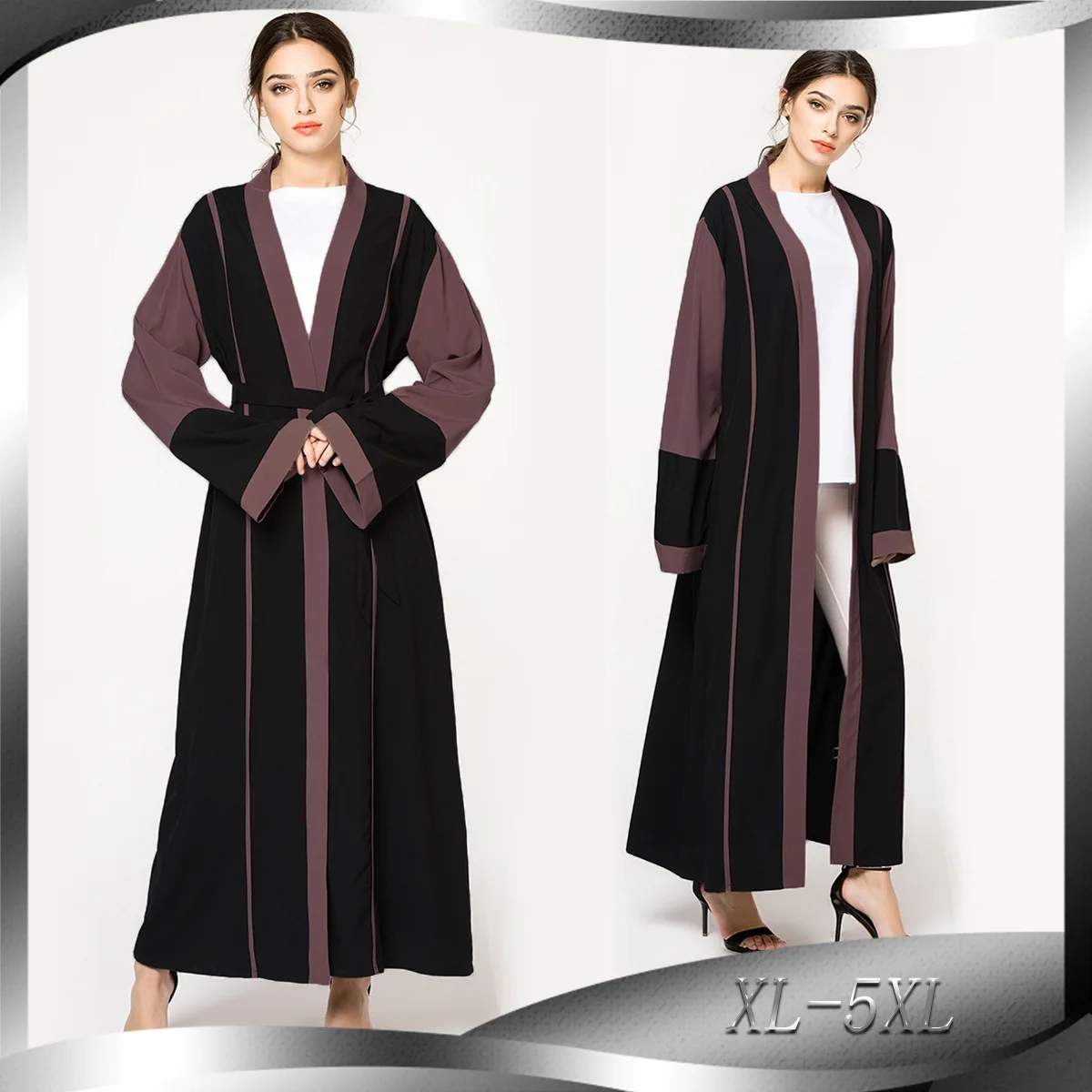 

Large Women's Fashion Stitching Mulism Abaya Cardigan 1572 2025 Muslim Long Dress Robe Abaya Ramadan Dubai Luxury Islam Elegant