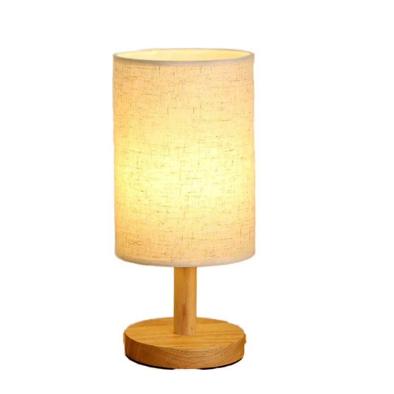 

Modern Style Bedroom USB Desk Lamp Warm White Light Emitting Diode Night Light Bedside Desk Lamp with Fabric Shade DC