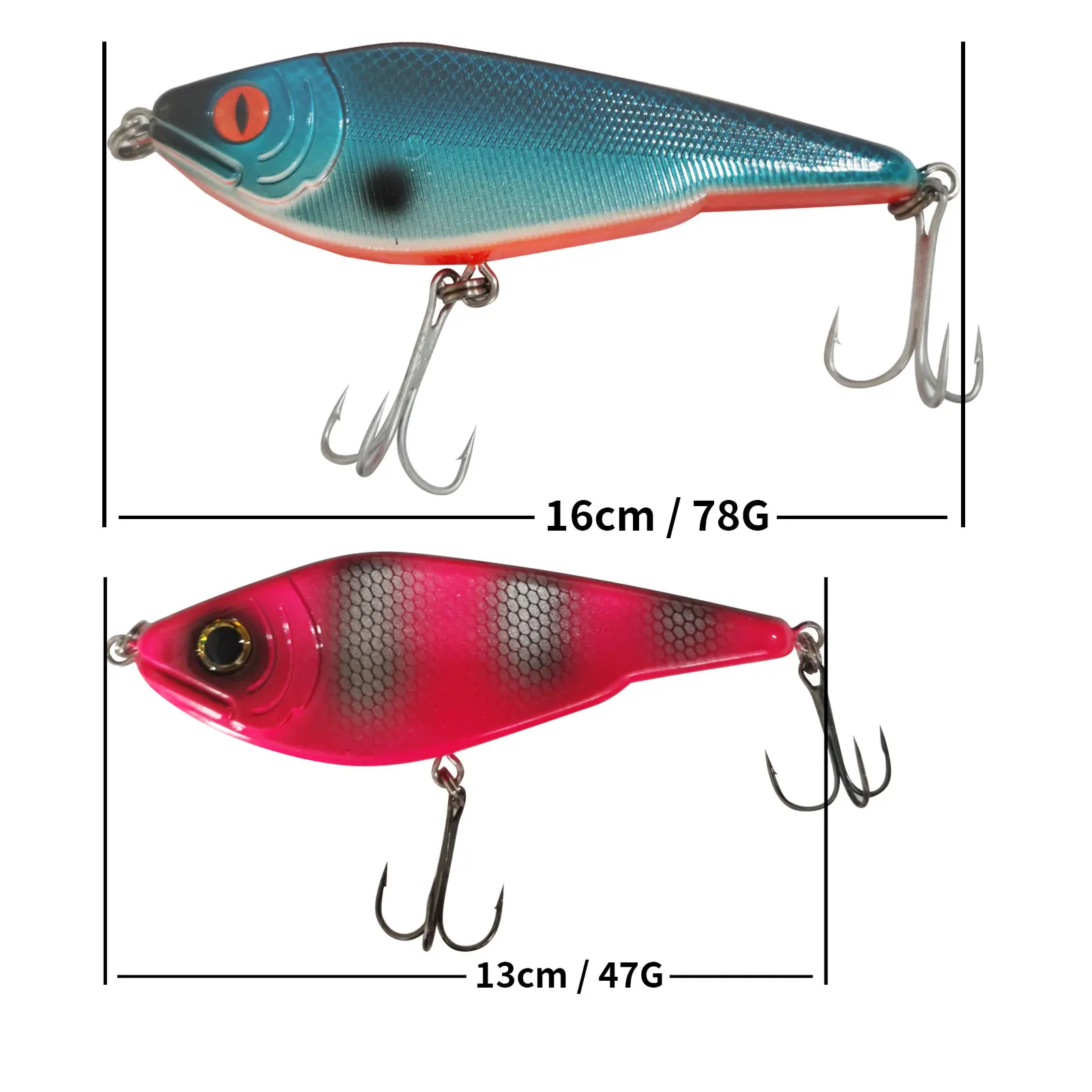 Señuelos Jerkbait Thunder Ojo de Pez 3D Free Fisher para Lucio Culter mar - imagen 4
