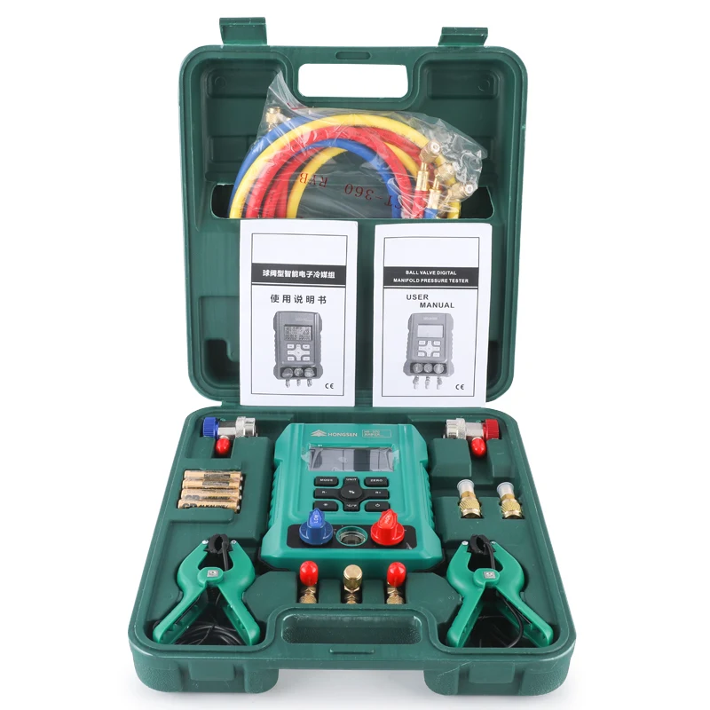 

HS-370 Digital Manifold Gauge Set Pressure Tester AC Refrigerants Juego De Digitales Para Colectores R134a R22 R407c