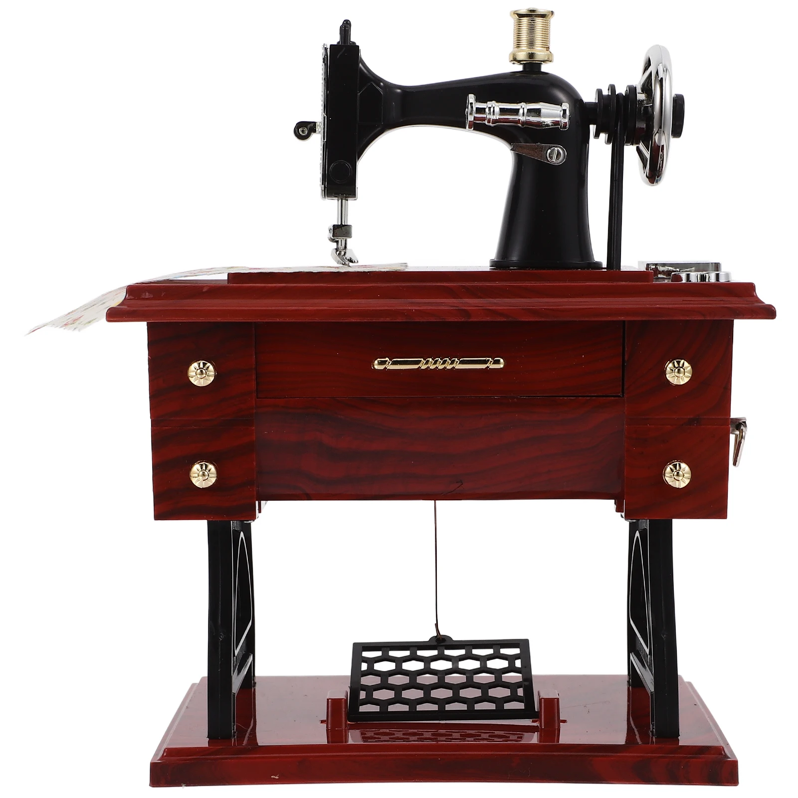 

Clockwork Sewing Music Box Vintage Melody Ornament Music Box Birthday Gift Christmas Toy Wooden Furniture