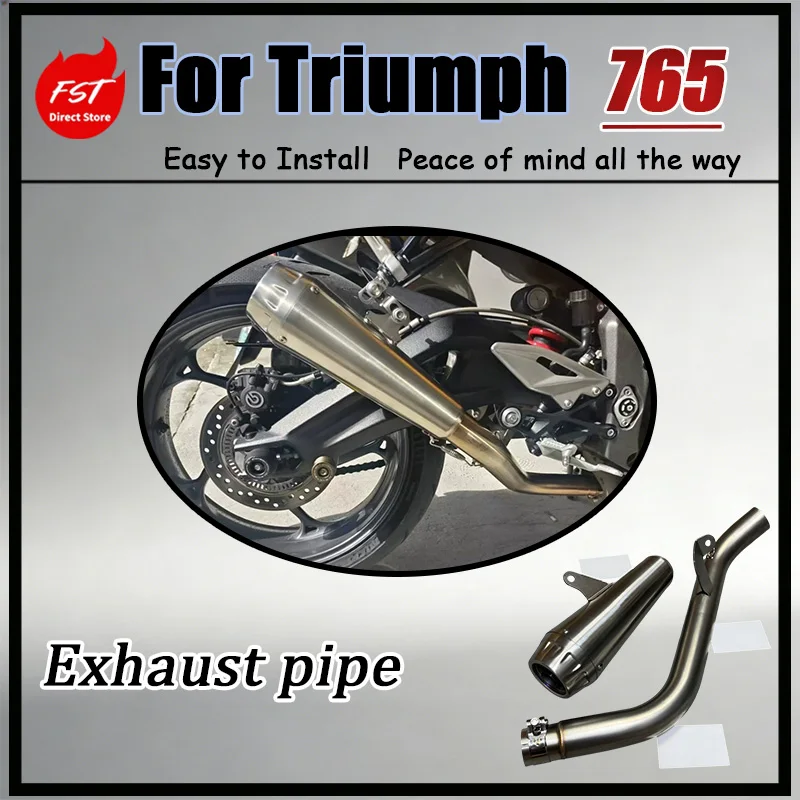 For Triumph Street Triple 765R 765RS FST Street car exhaust modification: straight-up installation without welding, retaining