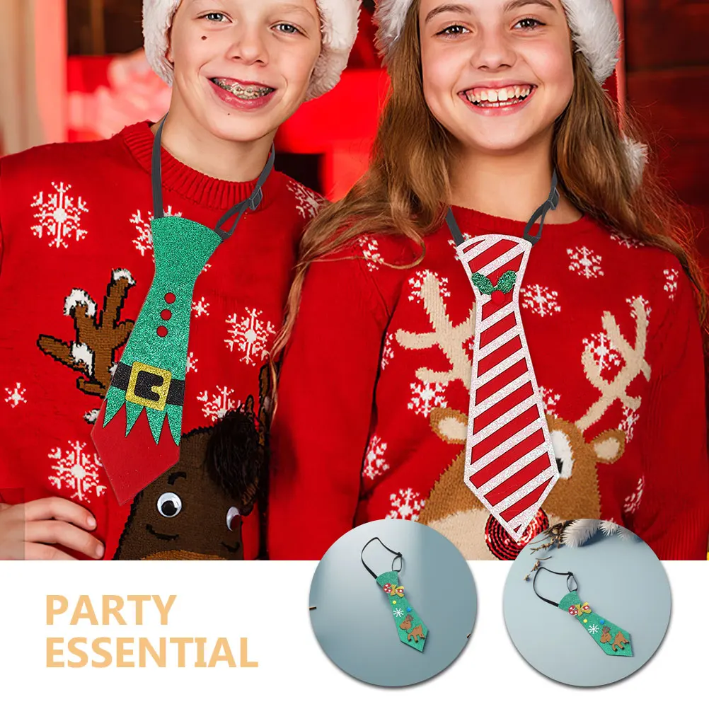 5 قطعة العلاقات عيد الميلاد الأحمر ندفة الثلج الرنة ثلج لينة مريحة عطلة حفلة برقبة للأطفال الأولاد الأحداث الاحتفالية