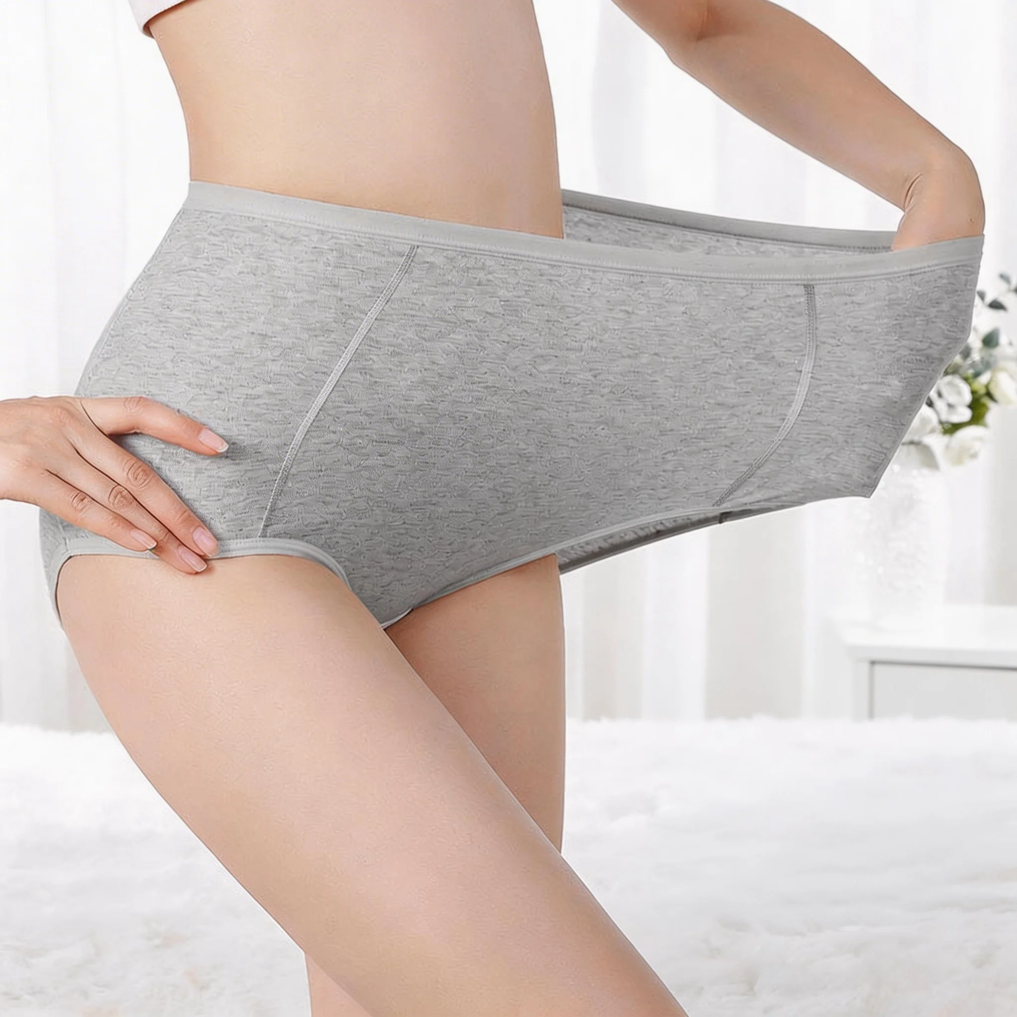 3pcs Pure Cotton Brief Female Solid Panties Girls High Waist Comfort Underpants Lady Plus Size Underwear Women Ventilate Pantys