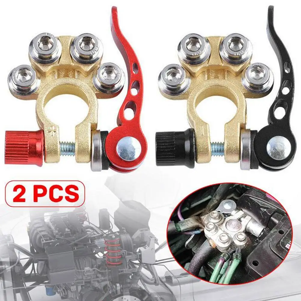 1 Pair Quick Disconnect Auto Cables Connectors Post & Clamps Clamp Terminal Negative End Electric Terminal Connecter Positi X3S7