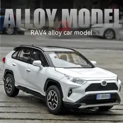 1:32 Diecast RAV4 Car Model - Lights, Sound, Steering! Perfect Kids' Birthday Gift.Off-Road Tundra Truck Toys Ideal for Kids