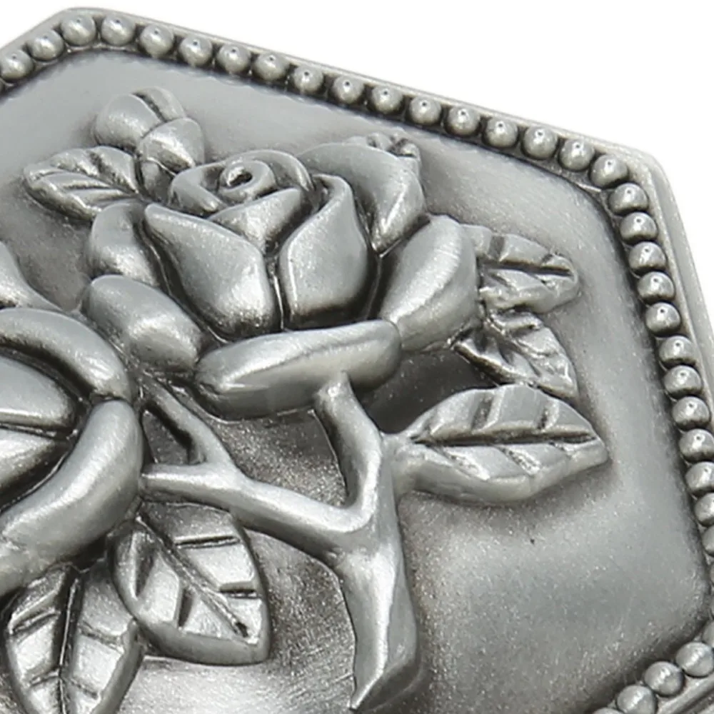 Hexagonal Metal Jewelry Box Emboss Zinc Alloy Sexangle Jewelry Storage Box Rose Grey Small Heart Shape Organizer