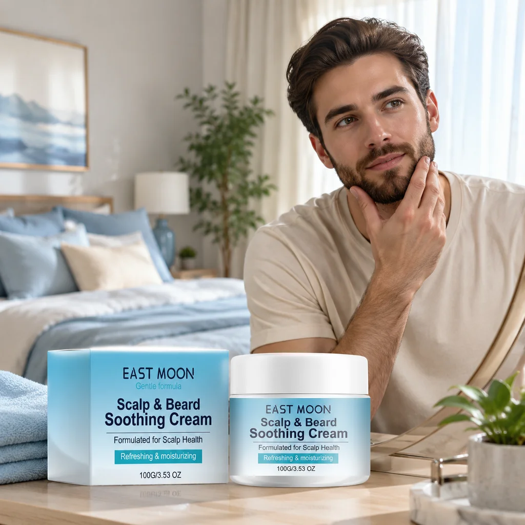 East Moon 2 IN 1 Natural Man Beard Wax Moisturizing Beard Growth Smoothing Hair And Skin Care Professional Beard Styling Creams