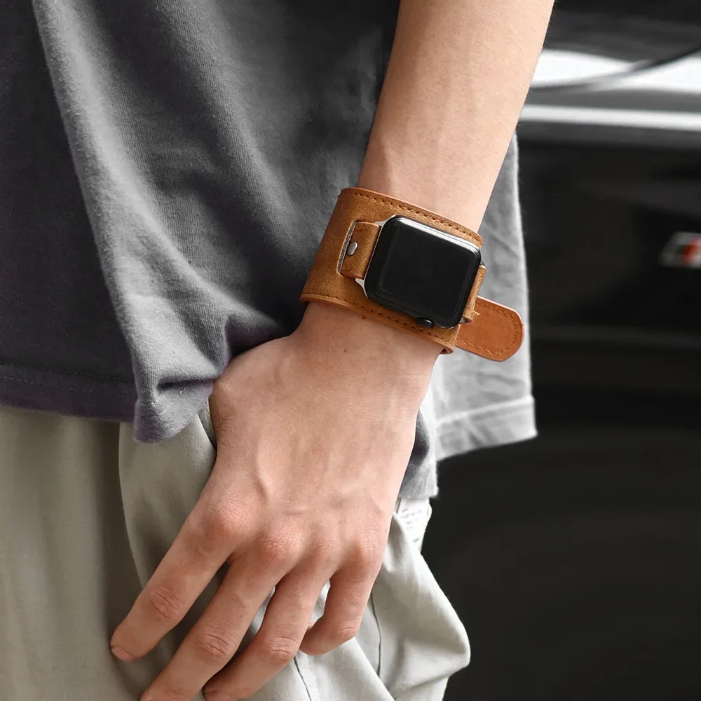 Leather Strap for apple Watch band 45mm 41mm 44mm 38 42 40mm belt wrist bracelet apple watch series 9 8 7 6 5 4 SE ultra 2 49mm