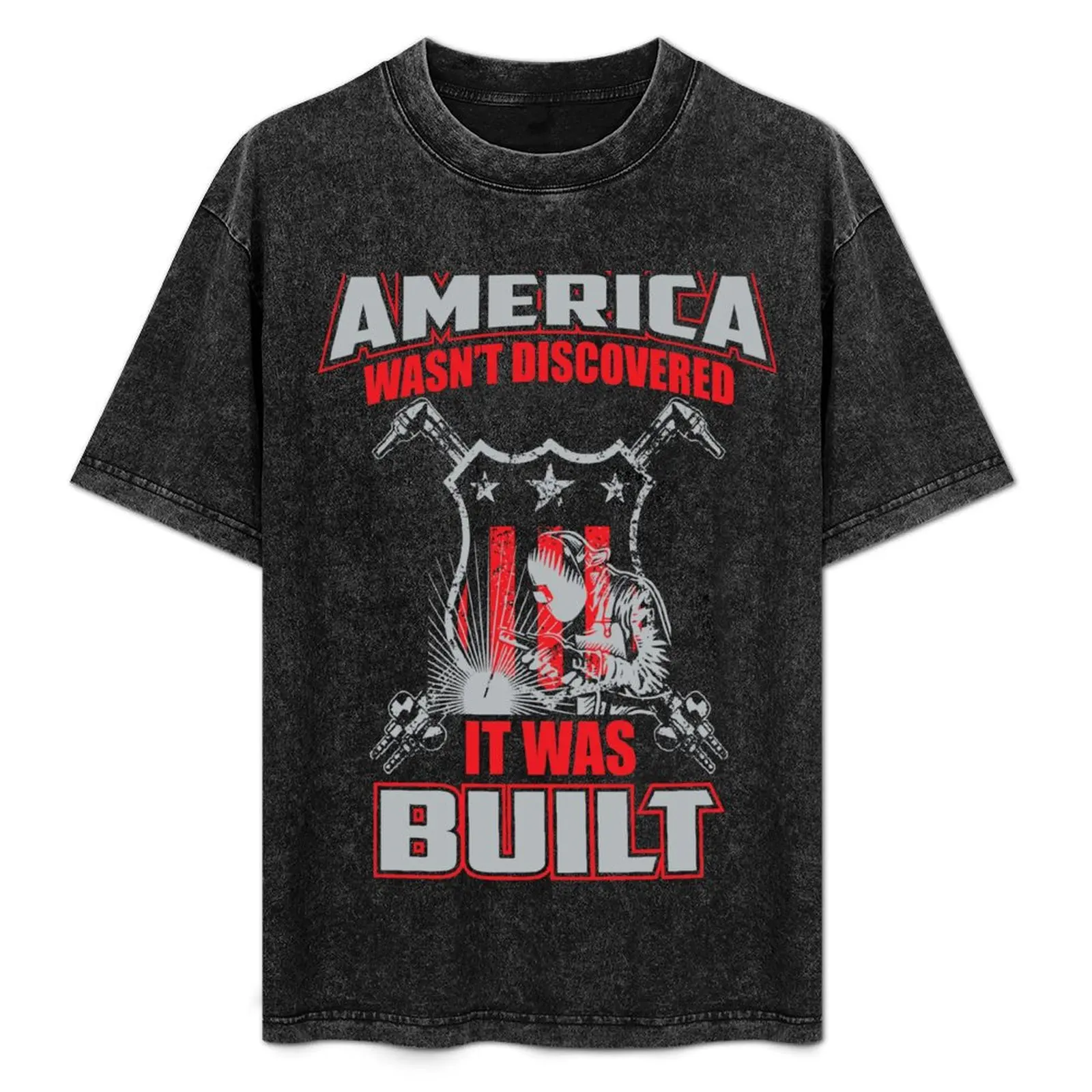 

Welding Shirt America Was Built T-Shirt Sports Casual Breathable Tee Shirt