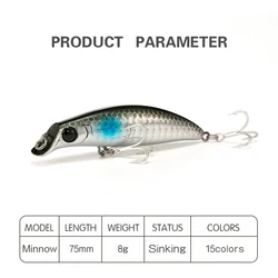 Wobbler Minnow articulado hunde para pesca de truchas y black bass