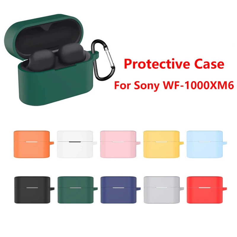

Soft Silicone Case for 2026 Sony WF-1000XM6 TWS Earbuds, Shockproof Protective Cover with Lock Buckle