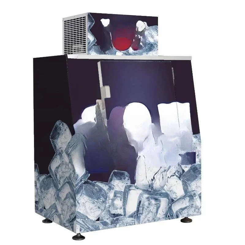 Ice Box Cooler Commercial Outdoor Large Capacity Vertical Refrigerated Box Lockable Ice Pack Freezer