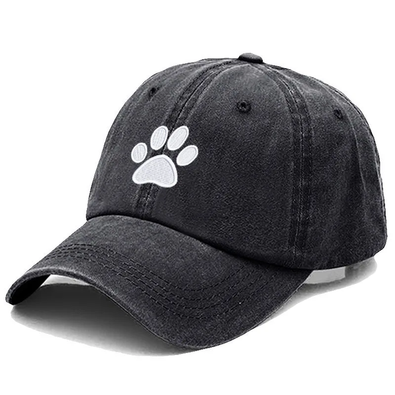 Dog Paw Vintage Washed Cotton High Quality Embroidery Dad Hat  For Men Women Baseball Cap golf caps Snapback Cap Dropshipping