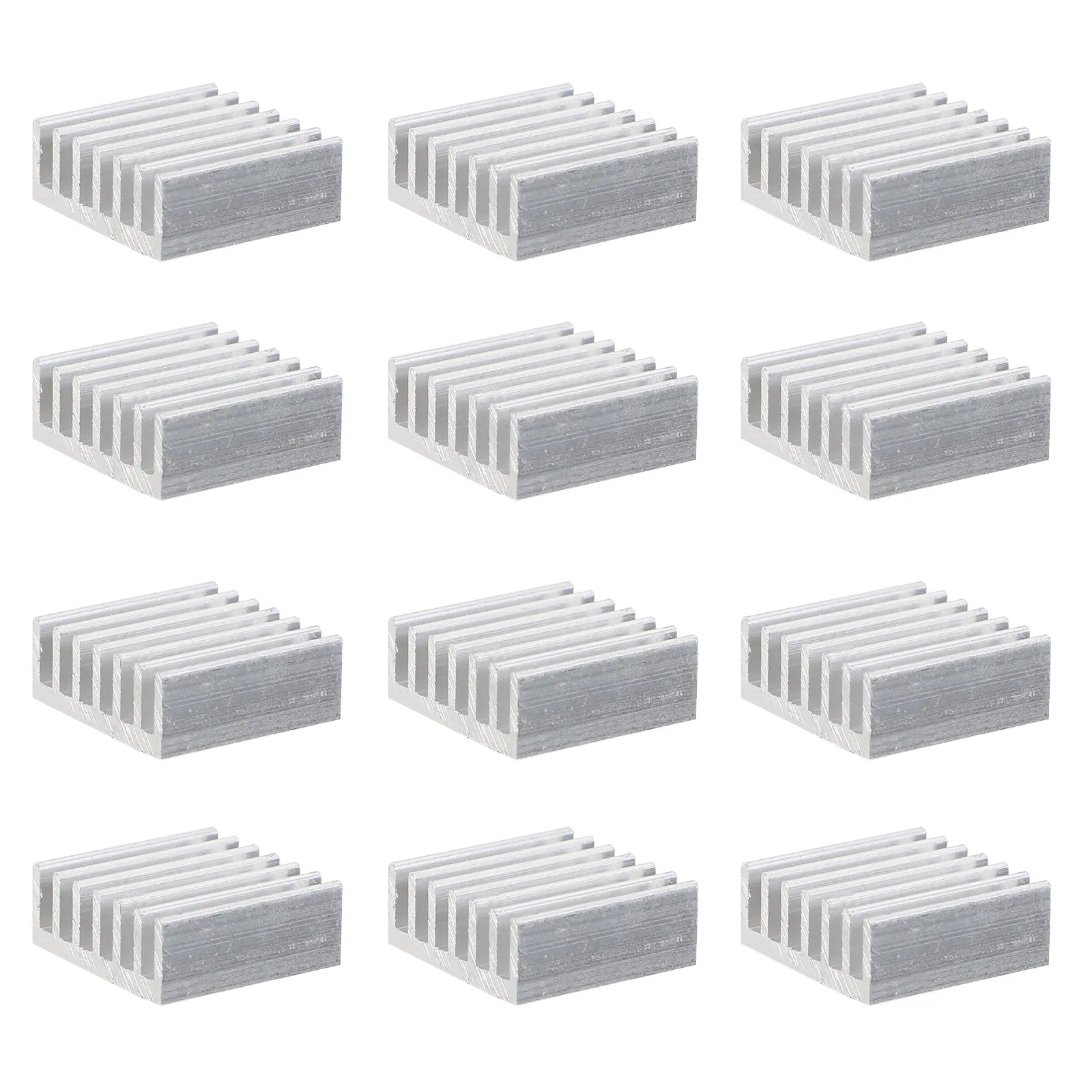 24Pcs Chip Heat Sink Small Aluminum Radiator Cooling Pad Adhesive Glue for Computer Power Ic LED Light Device Radiator