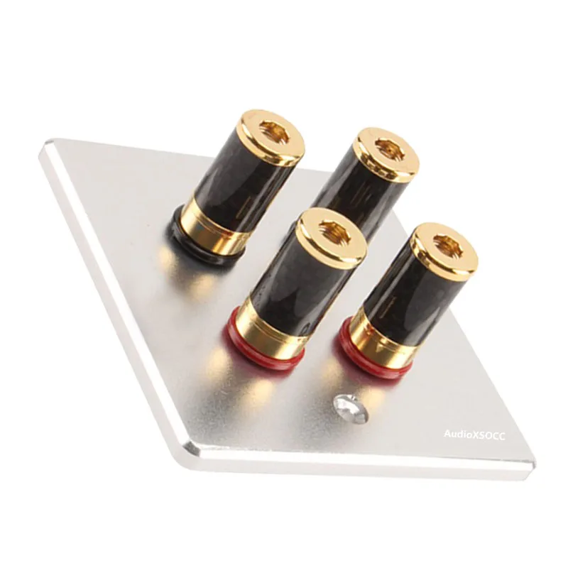 알루미늄 합금 순동 금도금 터미널 컵 바나나 잭 소켓 바인딩 포스트 스피커 박스 플러그 커넥터 레드 + 블랙 86mm